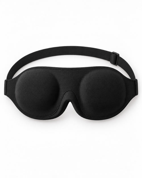 Pillow-Side contoured sleep mask front view